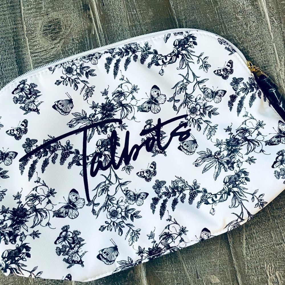 Talbots Floral Botanical Butterfly Cosmetic Bag Travel Pouch